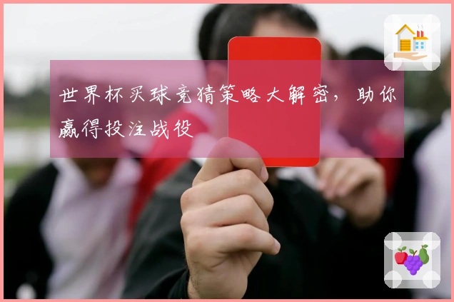 世界杯买球竞猜策略大解密，助你赢得投注战役